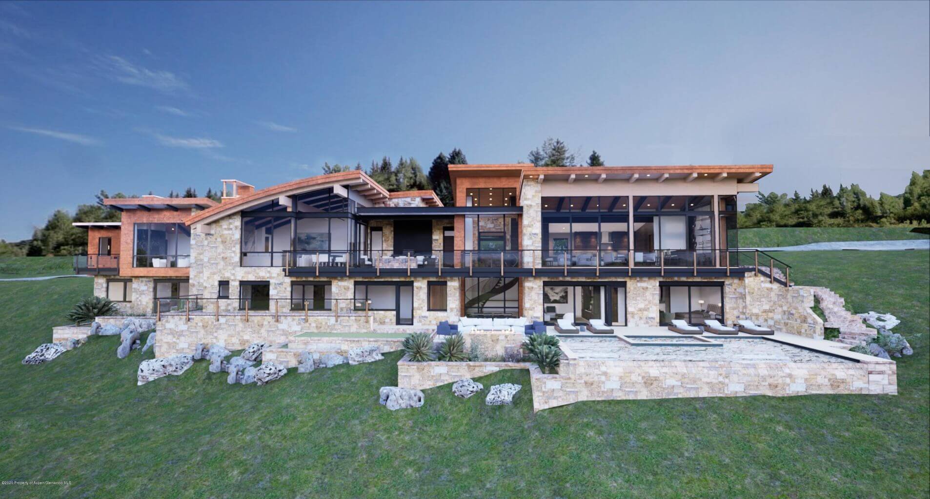 70 Pitkin Way, off Willoughy Way on Red Mountain, Sells Pre-completion Summer 2021 at $24.33M/$2,889 SF Image