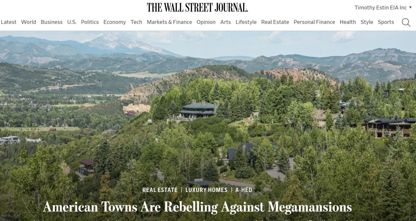 American Towns are Rebelling Against Megamansions, WSJ Image